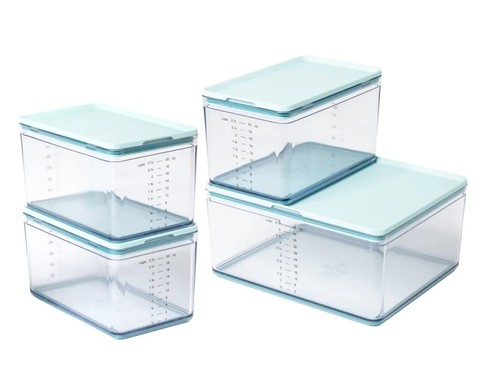 Food Storage Containers from 20% More Capacity - Streamlined & Stackable - Su...