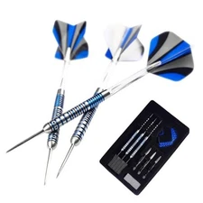  90% Tungsten Steel Tip Darts Set - Professional Darts Metal Tip Set 21g blue