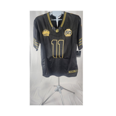 Nike Seattle Seahawks Smith-Njigba #11 Jersey Black/Gold Size M 50 Seasons Patch