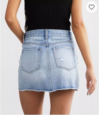 NWT Flying monkey Mini skirt distressed Women s  26  cross cross button front