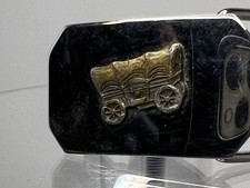 Western Americana Belt Buckle Covered Wagon Design Made in USA