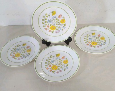 4 Vintage Corelle Spring Meadow Luncheon Salad Plate Plates 8 1/2'' CORNING