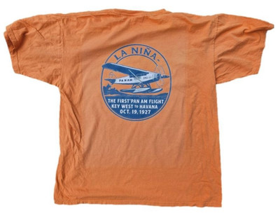 Pan Am airways Caribbean Hobo  T-shirt key west  Havana Cuba seaplane  la nina