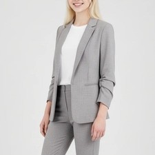 H M Light Gray Women  s Blazer Jacket Size EU 38 / US 8 Woven Stretch Blend