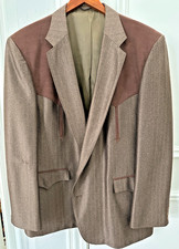 Circle S Dallas Texas Western Blazer 48R Brown Cowboy Ranch Sport Coat Jacket US