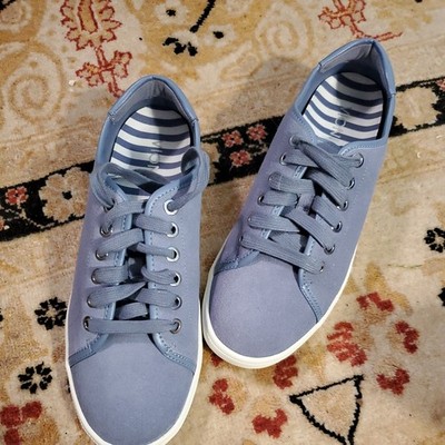 Vionic Womens Size 7 M Brinley Suede Lace Up Sneakers Shoes Blue Comfort