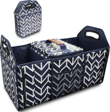 Car Trunk Organizer Foldable Storage Box Insulated Cooler Bag Auto SUV Cargo Bin