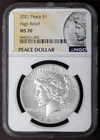 2021 PEACE NGC MS70 Silver $1 Dollar Coin Philadelphia MS 70