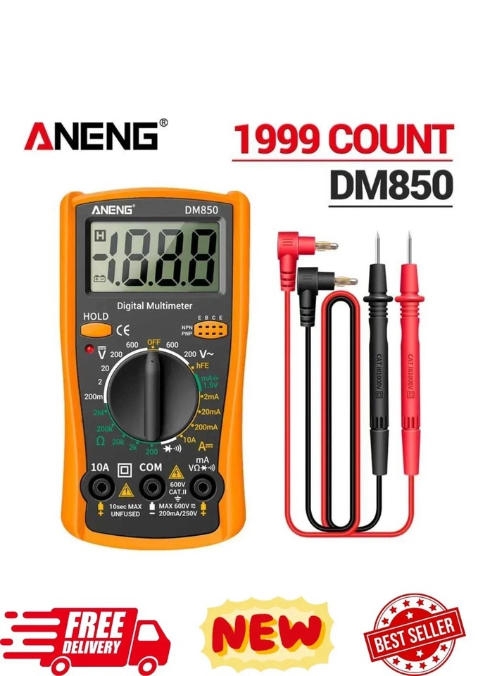 Professional Digital Multimeter Voltmeter Ohmmeter Ammeter Multi Tester ...