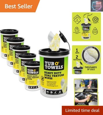 Tub O  Towels TW75 Heavy-Duty 10'' x 12'' Size Multi-Surface Cleaning Wipes, Du...