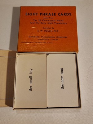 Rare Vintage 1948 Sight Phrase Cards - Dr. E.W. Dolch PhD. Garrard Publishing Co
