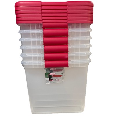 Sterilite Latching Box Storage Bins 6 Pack Size (23 3/4  x 16  W x 13 1/2 H)
