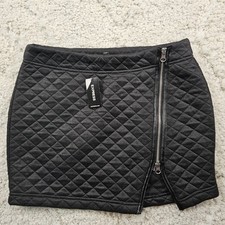 NWT Express Womens Mini Skirt Black Full Zip Size 2 26.5 inches MSRP - 49.90