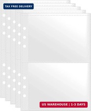 Clear 3x5 Index Card Sleeves for A5 Binders, 50 Pack, 200 Pockets