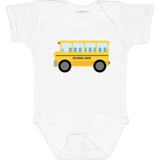 Inktastic School Bus Baby Bodysuit Back To Elementary Kindergarten Wheels On