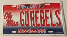 University Of Mississippi Go Rebels Booster License Plate Ole Miss