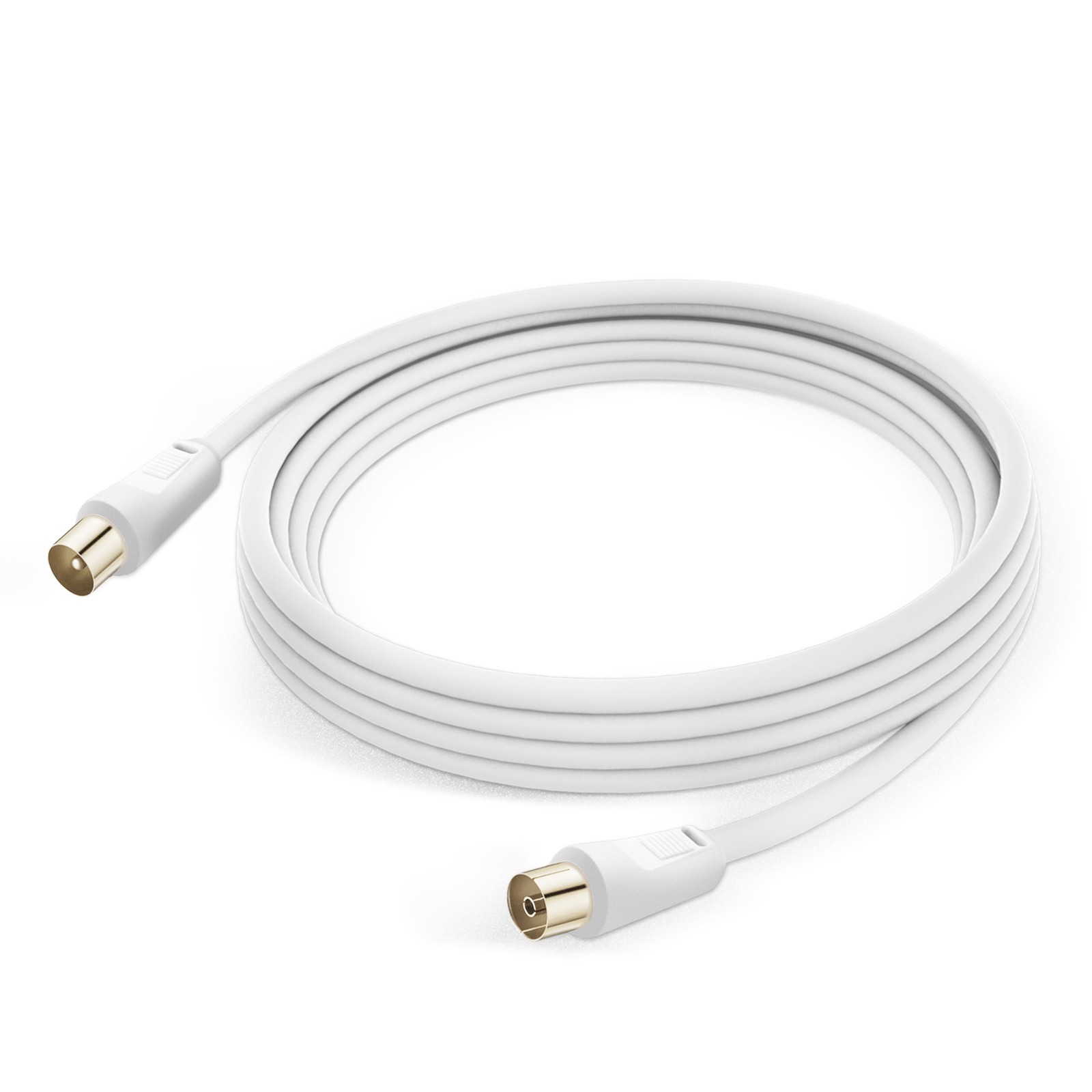 Câble antenne TV coaxial mâle femelle 9.5 mm LinQ PVC blanc 3m