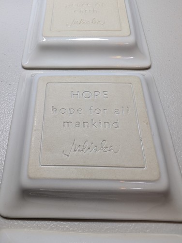 Juliska Cornerstone Mini Square Tray Dish Joy Peace Hope 4.5" Set Of 3 - Picture 7 of 8