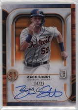 2022 Topps Tribute Tribute Auto Orange 14/25 Zack Short #TA-ZSH Auto 12xs