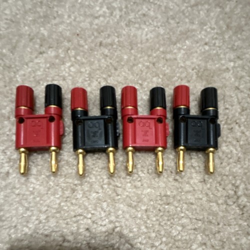 AQ 2002 Dual Banana Plug Speaker Cable Connector Gold Plated Set
