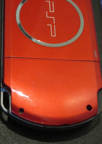 Crimson Red PSP 3000 NEW LCD Chrg/data HQ battery, 64gb SANDISK w/ARK-4