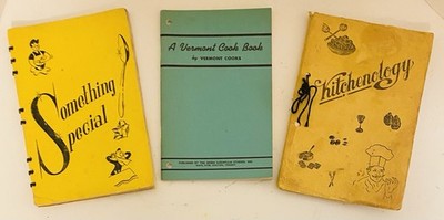 Lot 3 Vtg/Antique Cookbooks Early 20th Century Midcentury Modern Unique Bindings
