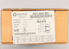 (10) REMKE RD13NA-BK CABLE GLAND 1/2" BLACK NYLON DOME CAP .23"-.47" CABLE new
