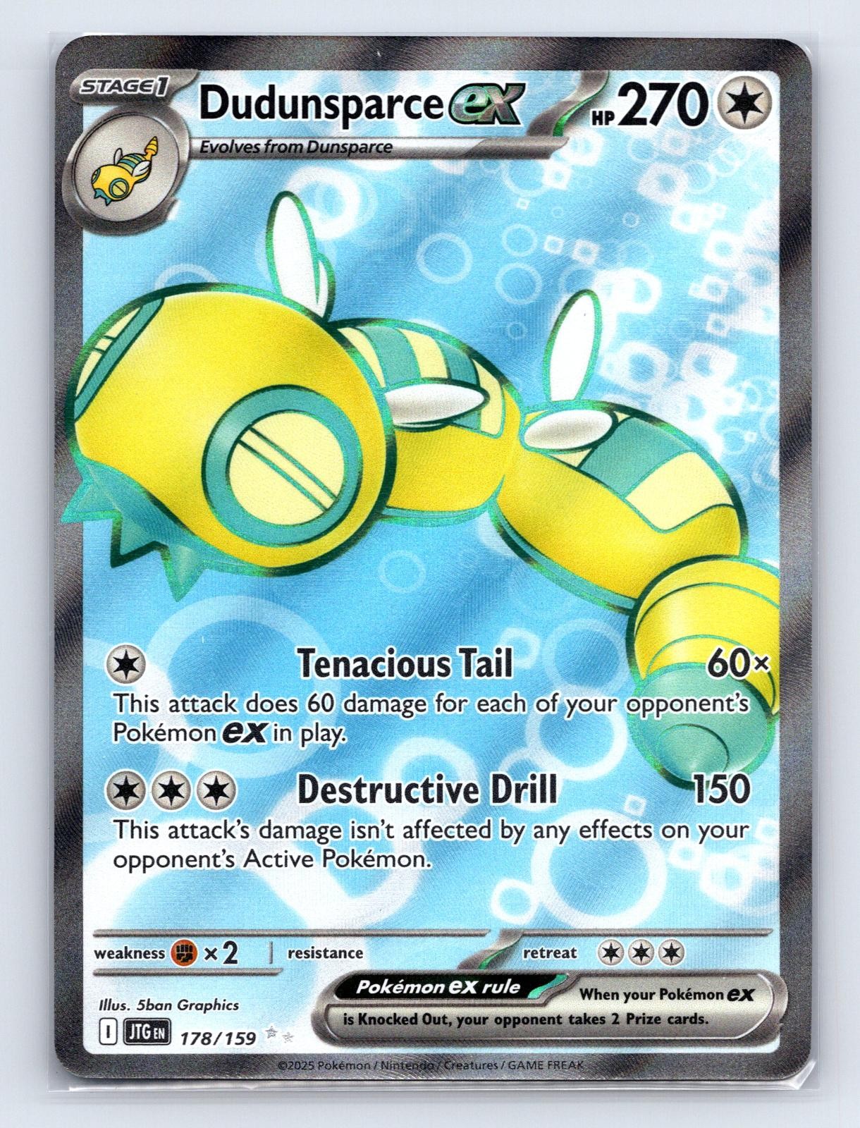 Dudunsparce ex 178/159 Journey Together Pokemon Holo NM