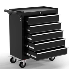 Heavy Duty 5 Drawer Rolling High Capacity Tool Chest Cart W/ Locking Storage HD