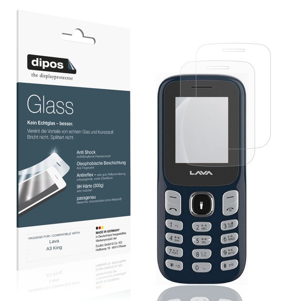 2X Schutzfolie FüR Lava A3 King Matt - Anti-Shock 9H Folie Dipos Glass-image