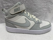 Nike Court Borough Mid 2 GS Youth Size 7Y White Silver Sneakers