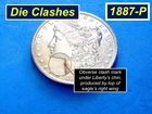 1887-P Morgan SILVER Dollar ➫  Four (4) Die Clash Marks ➫ Nice Luster ➫ 587P