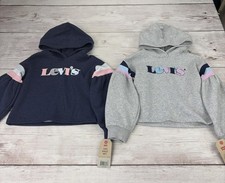 NWT Levi's Kids Pullover Sweater Puff Sleeve Girl's 5 Small Hooded Bundle 2 FrSh