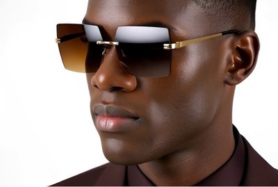 Sunglasses Hip Hop Streetwear Men Cholo Stylish Rectangular Rimless Shades Gangs