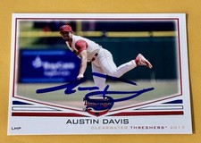 Austin R. Davis SIGNED 2017 Clearwater Threshers RC Auto Twins Phillies Red Sox