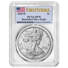 2020-W $1 1-oz Burnished American Silver Eagle PCGS SP70 FS Flag Label