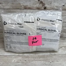 Premier Pro LATEX ORTHO Surgical Gloves Ansell *24 Pair* Size: 7 *See Date 2024*