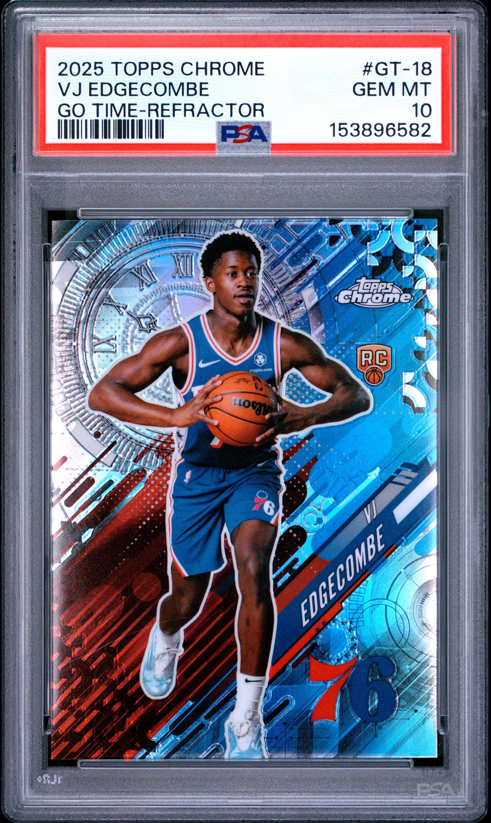 2025 TOPPS CHROME GO TIME REFRACTOR #GT-18 VJ EDGECOMBE PSA 10
