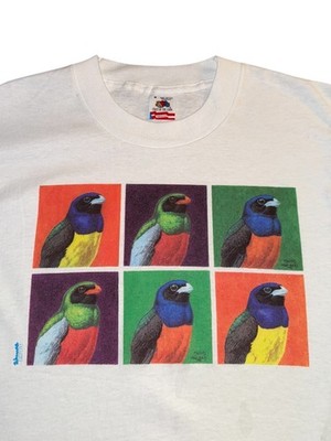 Vintage 90s Warhol Arts Keith Hanson Birds Art Tee White 1990 Medium Rare