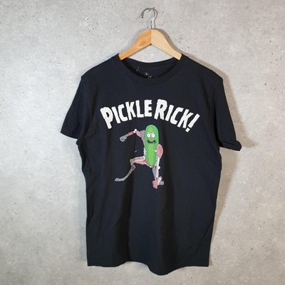 Vintage Rick And Morty Pickle Rick Grafik T-Shirt Herren Medium schwarz C28949