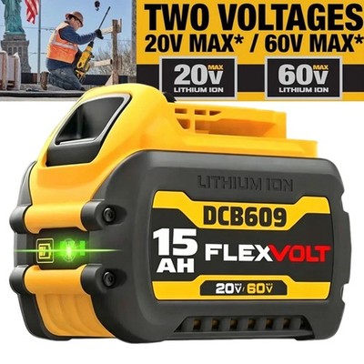 1Pack 15Ah DCB609-2 For DEWALT DCB615 20V/60V MAX FLEXVOLT Li-Ion Battery DCB609