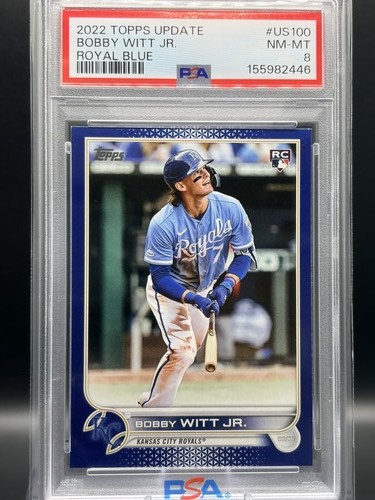 BOBBY WITT JR (RC) 2022 Topps Update Royal Blue #US100 PSA NM MT 8
