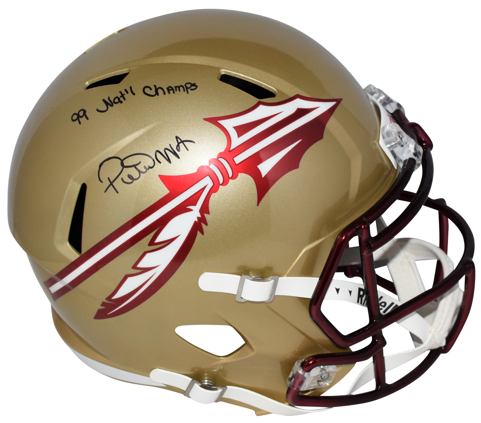 Peter Warrick Autographed Signed Florida State Seminoles FULL SIZE SPEED HELMET W/ 99 CHAMPS 