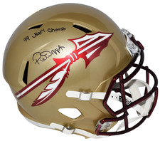 PETER WARRICK SIGNED FLORIDA STATE SEMINOLES FULL SIZE SPEED HELMET W/ 99 CHAMPS