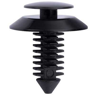 Black Nylon Door Trim Panel Retainer 8 MM Hole 19 MM Stem 12.7 MM Head - 25 Pack