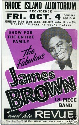 JAMES BROWN Concert Window Poster 1968 Rhode Island Auditorium - reprint