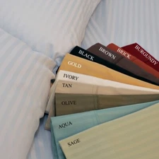 1000 TC OR 1200 TC Egyptian Cotton Select Bedding Item Stripe Colors Full Size