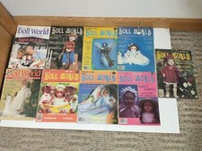 National DOLL WORLD Magazine Lot Of 9 Patterns Clothes Gossip Houses Collecting