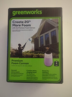 #ad Greenworks Pressure Washer Foam Cannon Spray Wash Cleaning Attachment Black 3300 $21.97