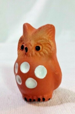 Terra Cotta Owl Small Figurine Sculpture Granada Alhambra Palace 1-1/4'' Tall 